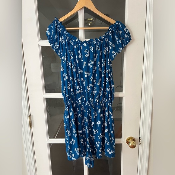 Kate Spade Macaw Blue Floral Romper - Size M - NWT - Picture 3 of 12